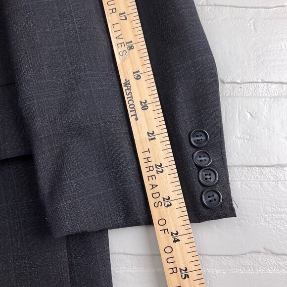 Palm Beach Christian St John Blazer Men 42 Gray‎ Blue Multi Plaid Jacket USA VTG - Picture 13 of 16